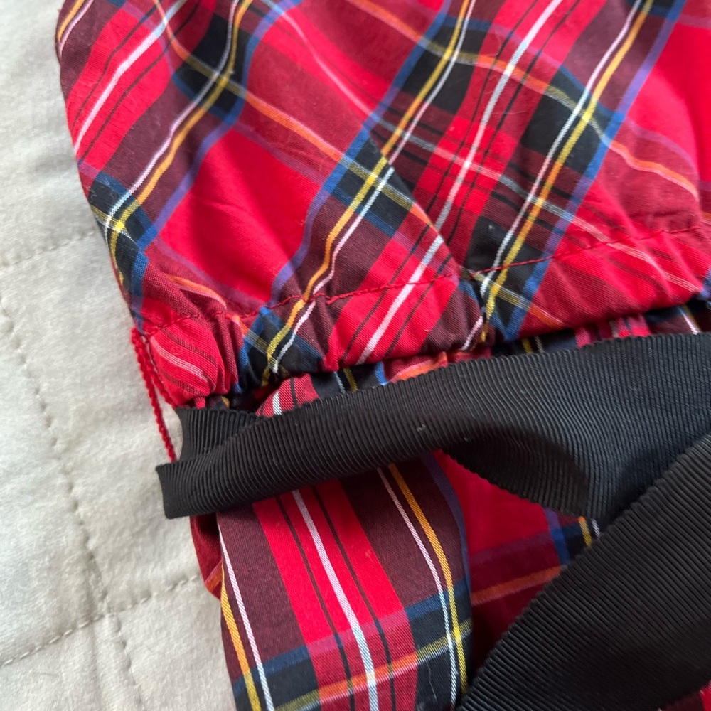 Crewcuts NEW Tartan plaid Red Christmas Holiday Dress Size 2 Black Ribbon Belt - Picture 2 of 14